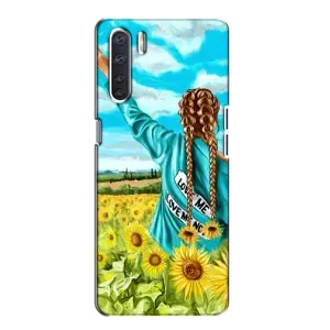 Чехол Стильные девушки на Oppo A91 (Девушка на поле)