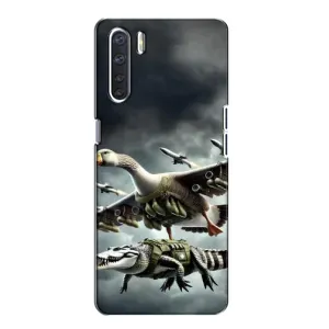 Чехол с мемами тралалело тралала для Oppo A91 (Гусини и крокодило)