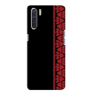 Силиконовый Чехол на Oppo A91 (Красная Вышиванка)