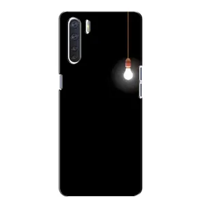 Чехол с картинками на черном фоне для Oppo A91 (Лампочка)