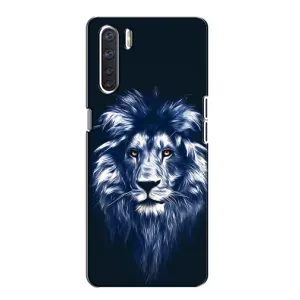 Чохол з картинкою на Oppo A91 (Лев – синій)