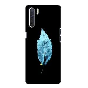 Чехол с картинками на черном фоне для Oppo A91 (Листочек)