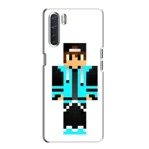 Чохли для Oppo A91 (Персонажі МайнКрафт) (Хлопчик у блакитному)