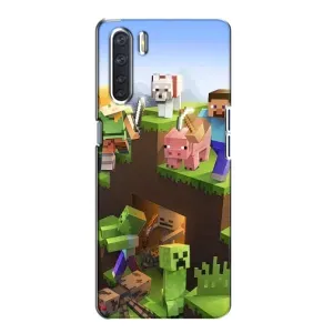 Чохли для Oppo A91 (Персонажі МайнКрафт) (Майн-крафт)