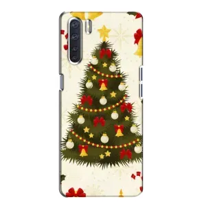 Чохол новорічна ялинка на Oppo A91 (Новорічний принт)