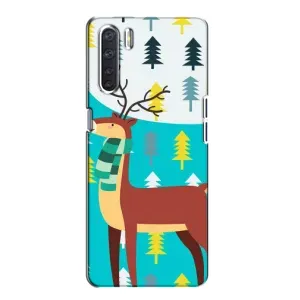 Силіконовий бампер з картинкою звірів для Oppo A91 (Олень із шарфом)