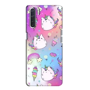 Чехол Unicorn на Oppo A91 (Радуга и Единорог)