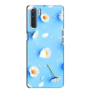 Чохол з Квітами для Oppo A91 (ромашки на блакитному)