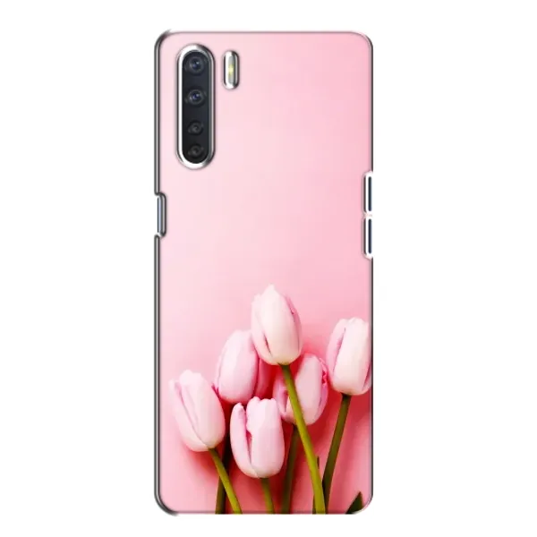 Чехол с рисунком «Розовые тюльпаны» для OPPO A91 Чехол с рисунком «Розовые тюльпаны» для OPPO A91