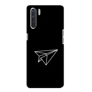 Чехол с картинками на черном фоне для Oppo A91 (Самолетик)