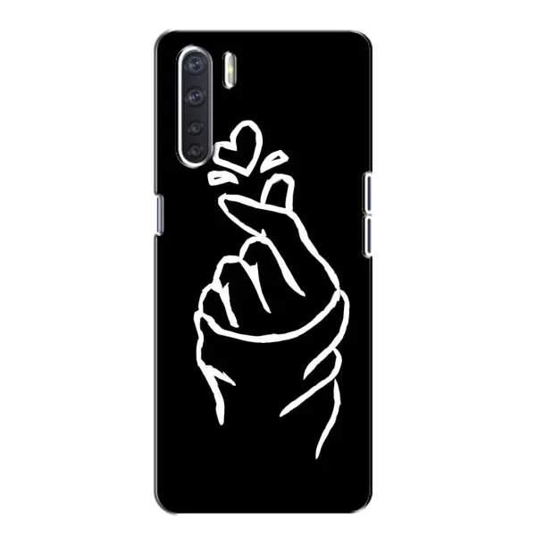 Чехол с рисунком «Сердце на черном» для OPPO A91 Чехол с рисунком «Сердце на черном» для OPPO A91