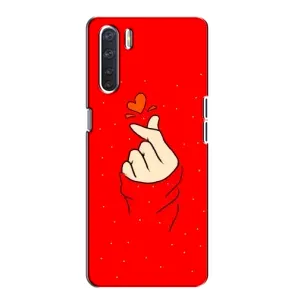 Чохол (Знак сердечка) для Oppo A91 (Сердечко на червоному)