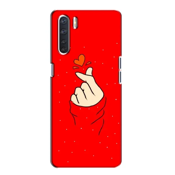 Чехол с рисунком «Сердце на красном» для OPPO A91 Чехол с рисунком «Сердце на красном» для OPPO A91