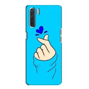 Чохол (Знак сердечка) для Oppo A91 (Сердечко на синоьому)