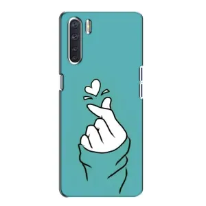 Чохол (Знак сердечка) для Oppo A91 (Сердечко на бірюзовому)