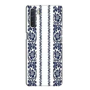 Силиконовый Чехол на Oppo A91 с картинкой Вышиванки (Синяя вышиванка)