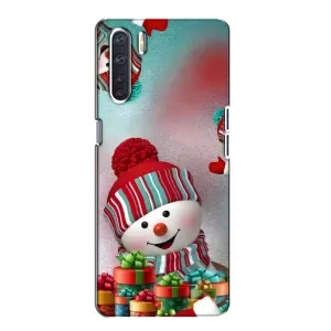 Чохли на Новий Рік Oppo A91 (Сніговик в шапці)
