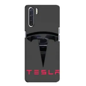 Силіконовий бампер з картинкою машини на Oppo A91 (Logo TESLA)