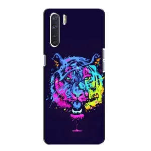 Силіконовий бампер з картинкою звірів для Oppo A91 (Тигр-Арт)
