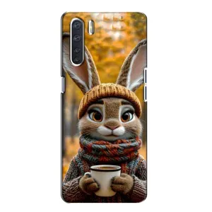 Друкований чохол 'Звірята з кавою' для Oppo A91 (Зайчик з кавою)
