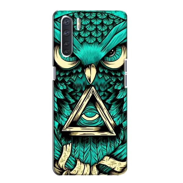 Чехол с рисунком «Зеленая сова» для OPPO A91 Чехол с рисунком «Зеленая сова» для OPPO A91