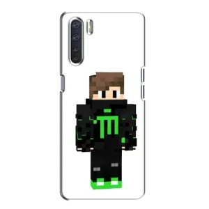 Чохли для Oppo A91 (Персонажі МайнКрафт) (Зелений хлопчик)