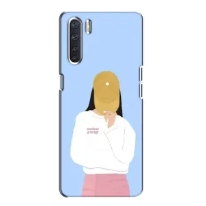 Силиконовый Чехол на Oppo A91 с картинкой Стильных Девушек (Желтая кепка)