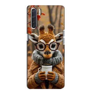 Друкований чохол 'Звірята з кавою' для Oppo A91 (Жираф з кавою)