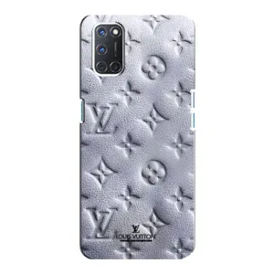 Текстурный Чехол Louis Vuitton для Оппо А92 (Белый ЛВ)