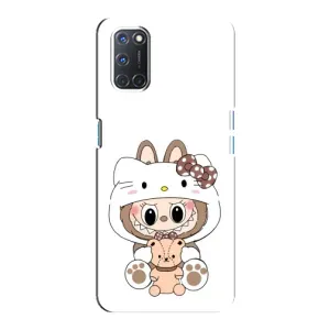 Чохол з принтом Лабубу для Oppo A92 (Білий Лабубу)