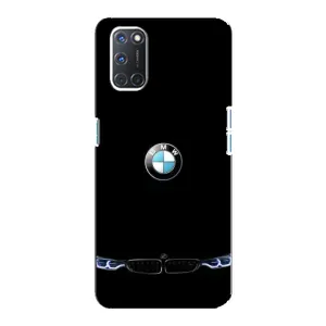 Силиконовый бампер с картинкой машины на Oppo A92 (Черный BMW)