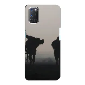 Чехлы на военную тематику для Oppo A92 (Бой солдат)