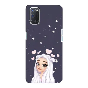 Чехол Стильные девушки на Oppo A92 (Девушка и сердечки)