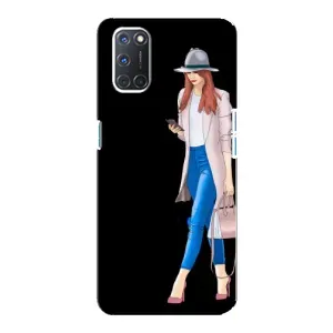 Чехол с картинкой Модные Девчонки Oppo A92 (Девушка со смартфоном)