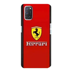 Силиконовый бампер с картинкой машины на Oppo A92 (Ferrari Logo)