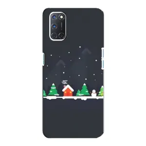 Силіконовий бампер на різдво для Oppo A92 (Місто зимове)