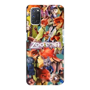 Силіконовий чохол з принтом Зоотрополіс для Oppo A92 (Колаж героїв)