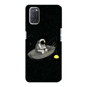 Силиконовый Чехол с принтом "Космонавты" на Oppo A92 (Космонавт на рыбалке)