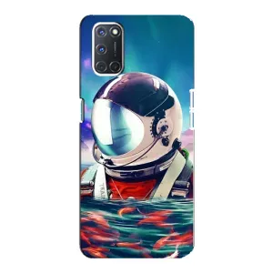 Силиконовый Чехол с принтом "Космонавты" на Oppo A92 (Космонавт в воде)