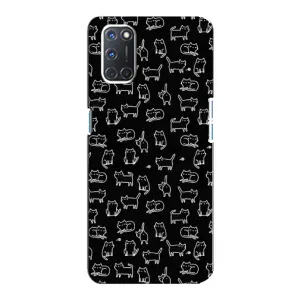 Чохол на тематику: Коти для OPPO A92 (Котики на чорному)