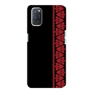 Силиконовый Чехол на Oppo A92 (Красная Вышиванка)