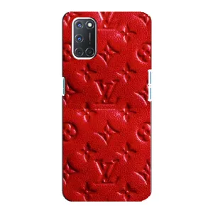 Текстурный Чехол Louis Vuitton для Оппо А92 (Красный ЛВ)