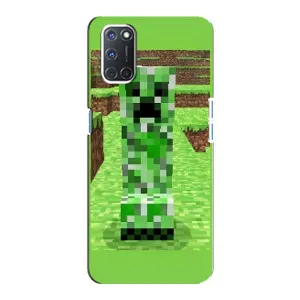 Чехлы для Oppo A92 (Персонажи Майн Крафт) (Крипер 2)