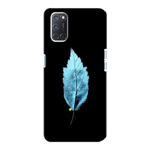 Чохол з картинками на чорному фоні для Oppo A92 (Листя)