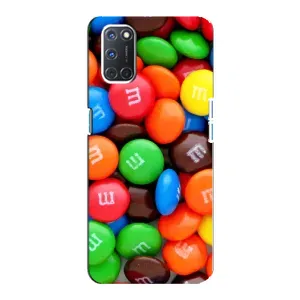 Чохол з зображенням смачної їжі для Oppo A92 (Різнокольорові M&M'S)
