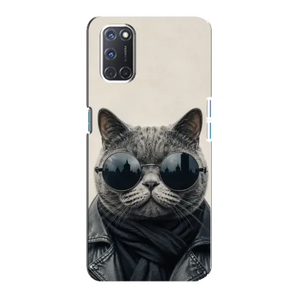 Чехол с рисунком «Модный кот» для OPPO A92 Чехол с рисунком «Модный кот» для OPPO A92