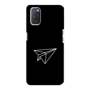 Чохол з картинками на чорному фоні для Oppo A92 (Літак)