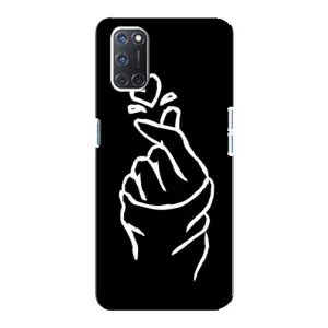 Чохол (Знак сердечка) для Oppo A92 (Сердечко на чорному)