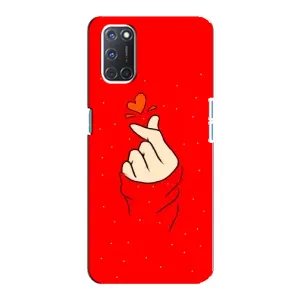 Чохол (Знак сердечка) для Oppo A92 (Сердечко на червоному)