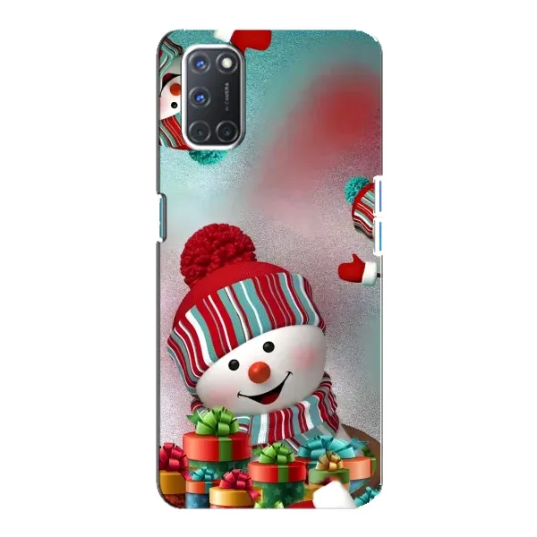 Чехол с рисунком «Снеговик в шапке» для OPPO A92